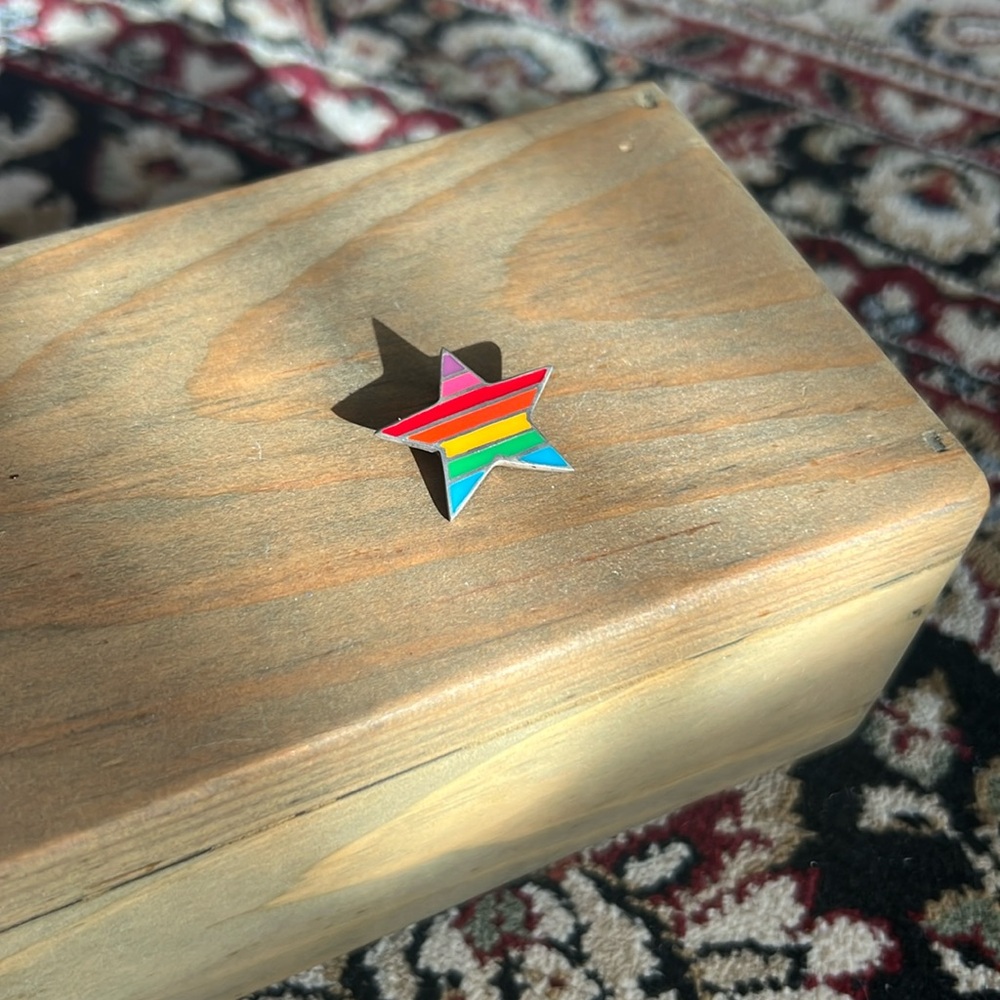 Sterling silver enamel rainbow star necklace pendant